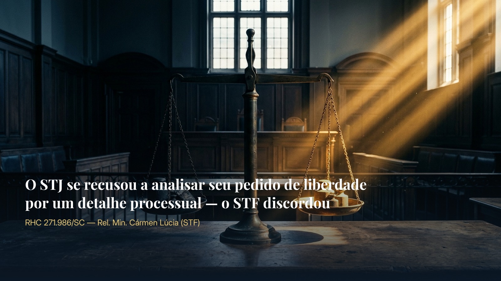 O STJ se recusou a analisar seu pedido de liberdade por um detalhe processual — o STF discordou