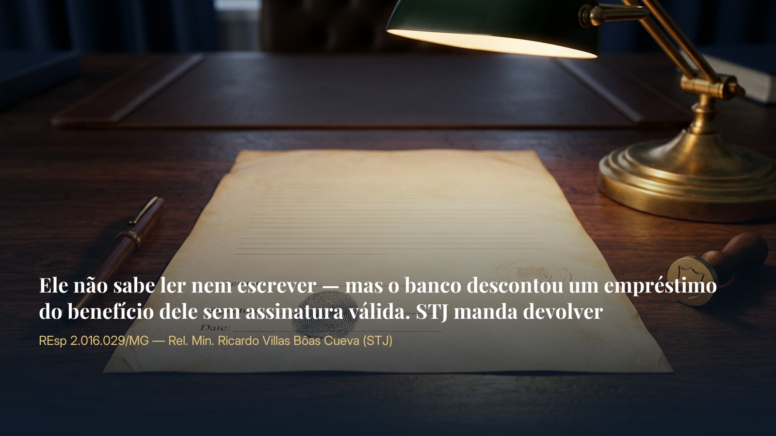 Ele não sabe ler nem escrever — mas o banco descontou um empréstimo do benefício dele sem assinatura válida. STJ manda devolver