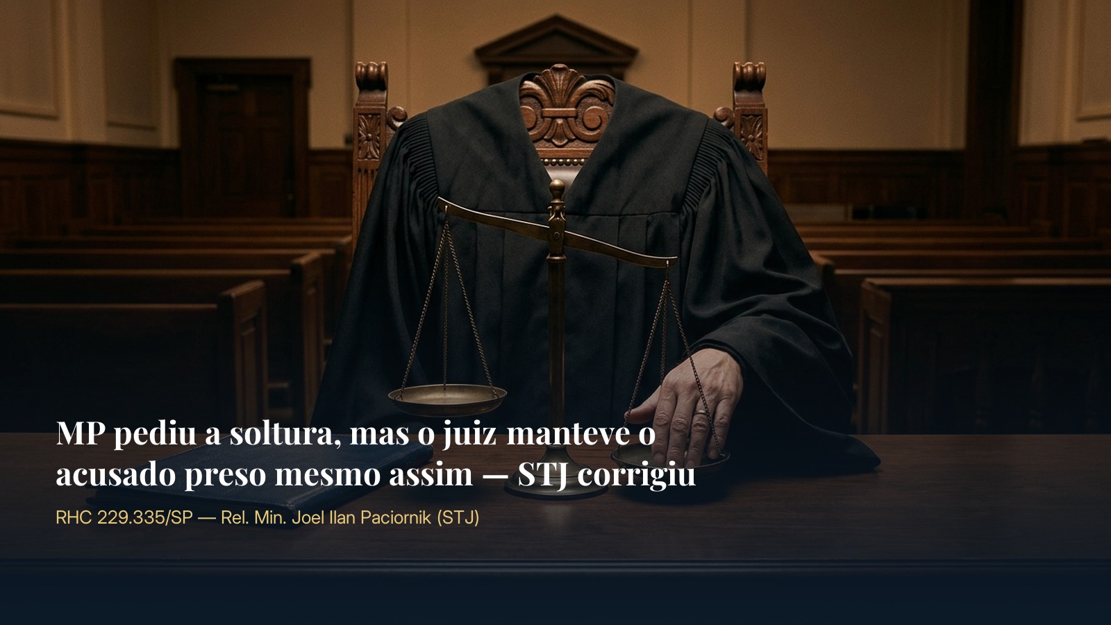 MP pediu a soltura, mas o juiz manteve o acusado preso mesmo assim — STJ corrigiu